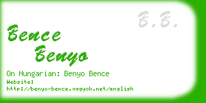 bence benyo business card